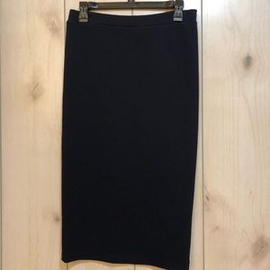 Textured Navy Midi Skirt